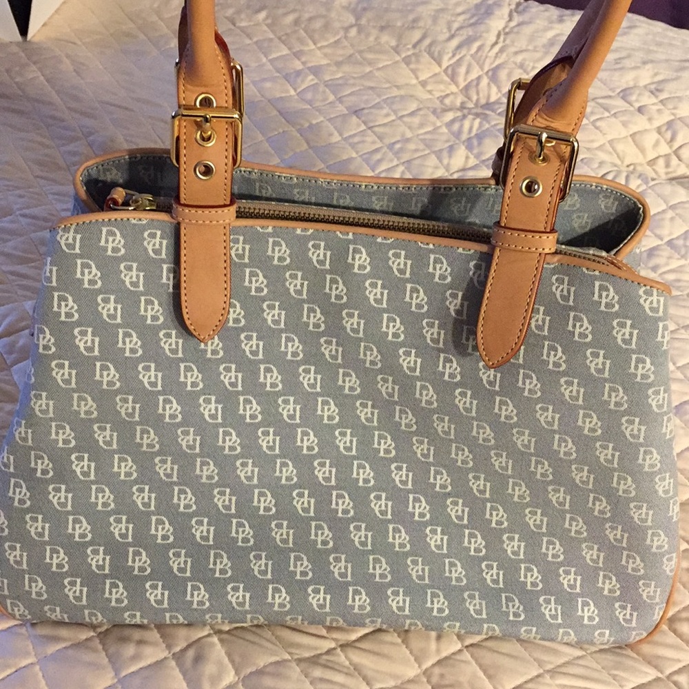 New - Dooney & Bourke Denim Buckle Satchel